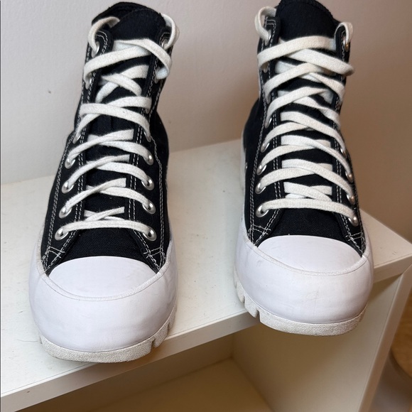 Converse Shoes - CONVERSE ALL STAR BLACK AND WHITE HIGH TOP LUGGED SNEAKER. Women’s size 8.5